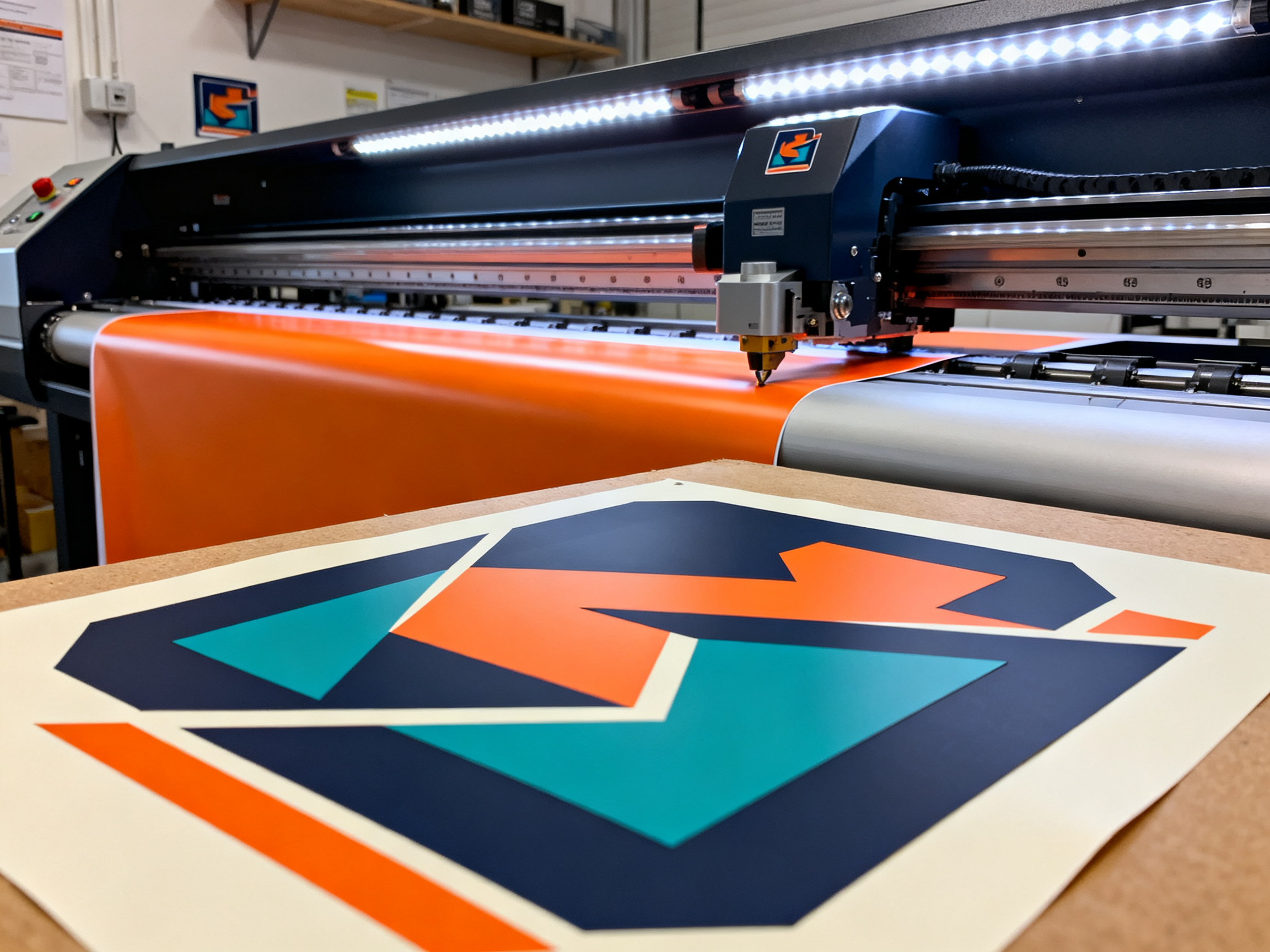 Atelier d'impression et découpe Pubcovering — traceur vinyle